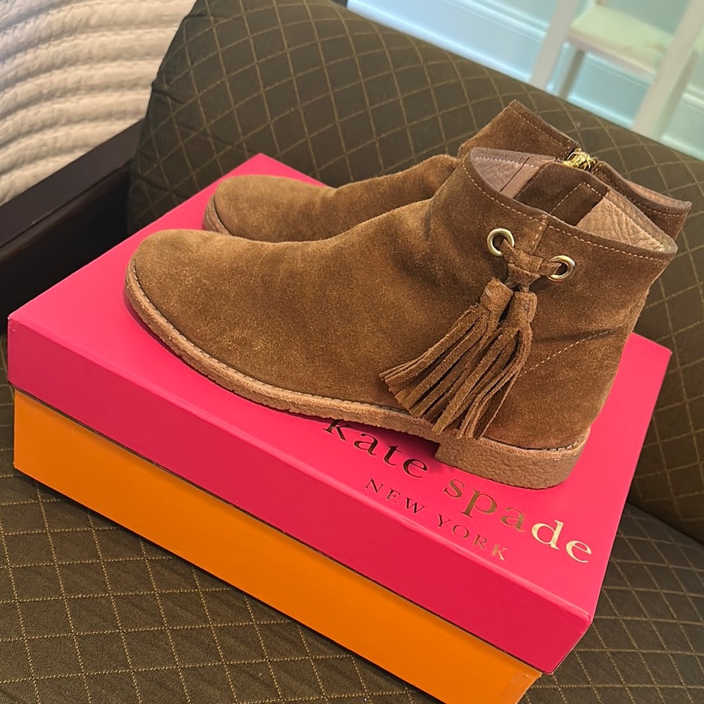 Kate Spade Brown Suede Ankle Boots - Picture 3 of 10